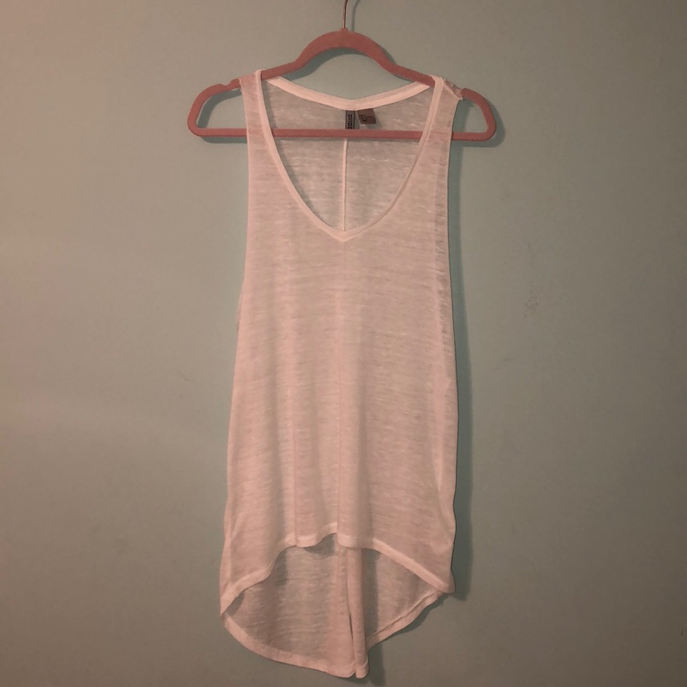 White V Neck Tank